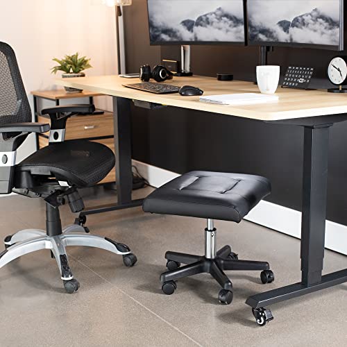 Image of VIVO Mobile Under Desk Leg Rest Ottoman Adjustable Foot Stool for Home Office, Black, CHAIR-S04F