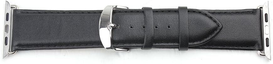 Apple Watch Band,Flying Eagle Premium Genuine Cowhide Leather Strap Wrist Band With Gun W Metal Clasp for Apple Watch & Sport & Edition[38mm][Classic Buckle & Modern Buckle]Black Strap
