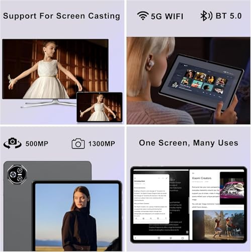 Image of Tablet 11 inch Android Tablet 24GB RAM+256GB ROM /2TB TF, 2026 Tab PC with 2.0GHz Octa-Core, Large Screen, EVA Shockproof, (13+5) MP Camera, 8000mAh, Widevine L1, 5G WiFi, GPS, BT5.0(Green)