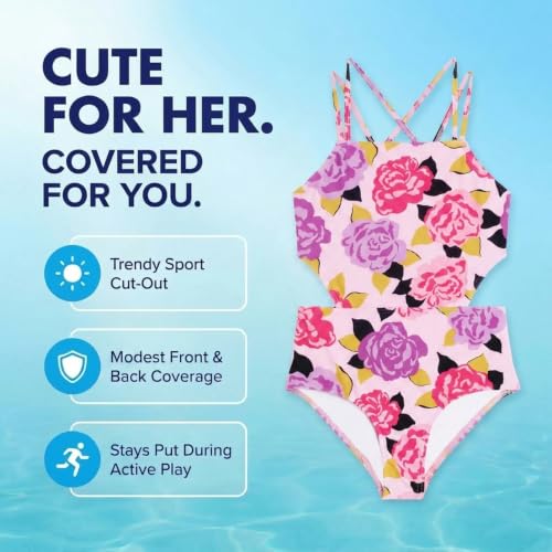 Image of Kanu Surf Girls' Beach Girl Sport Cut-Out One Piece Swimsuit
