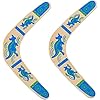 JIUAI Handgefertigter Boomerang 2er-Pack, australischer Stil, Holzboomerang, V-förmiger Rücklauf-Boomerang für Kinder und Erwachsene (blau)