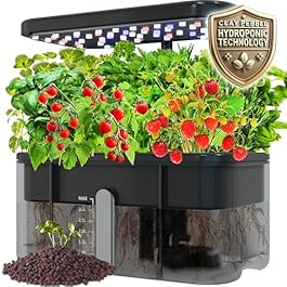 Clay Pebble Hydroponics Growing System Kit – Indoor Herb Garden with Smart LED Grow Light, Adjustable Height, and Complete Grow Kit – Nutrients Included for Cutting-Edge Indoor Gardening.