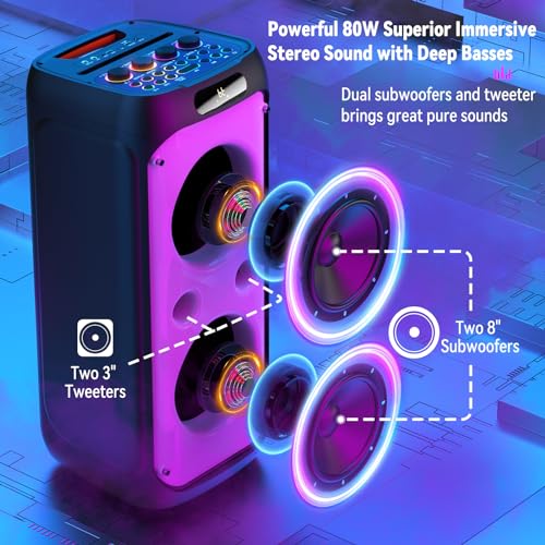 JYX 260W Trolley Party Speaker with 2 Wireless Mics Colour+2 mics - Image 3