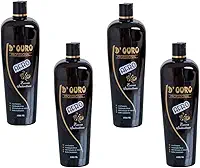 D’Ouro Escova Progressiva Afro 4×1000 ml – Kit escova progressiva para cabelos resistentes | brilho e maciez