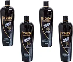 D’Ouro Escova Progressiva Afro 4×1000 ml – Kit escova progressiva para cabelos resistentes | brilho e maciez