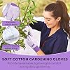 HANDLANDY 4 Pairs Womens Gardening Gloves, Ladies Cotton Soft Jersey Garden Gloves with PVC Dots, Floral Yard Work Gloves