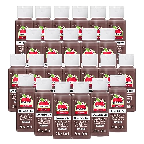 Apple Barrel Acrylic Paint in Assorted Colors (2 oz), 20578EB, Chocolate Bar (Pack of 24)