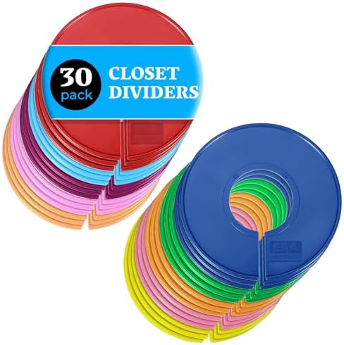 Set of 30 Color Closet Dividers for Hanging Clothes – Clothing Ra...