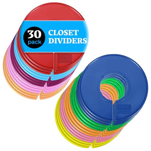Set of 30 Color Closet Dividers for Hanging Clothes – Clothing Rack Dividers for Organization