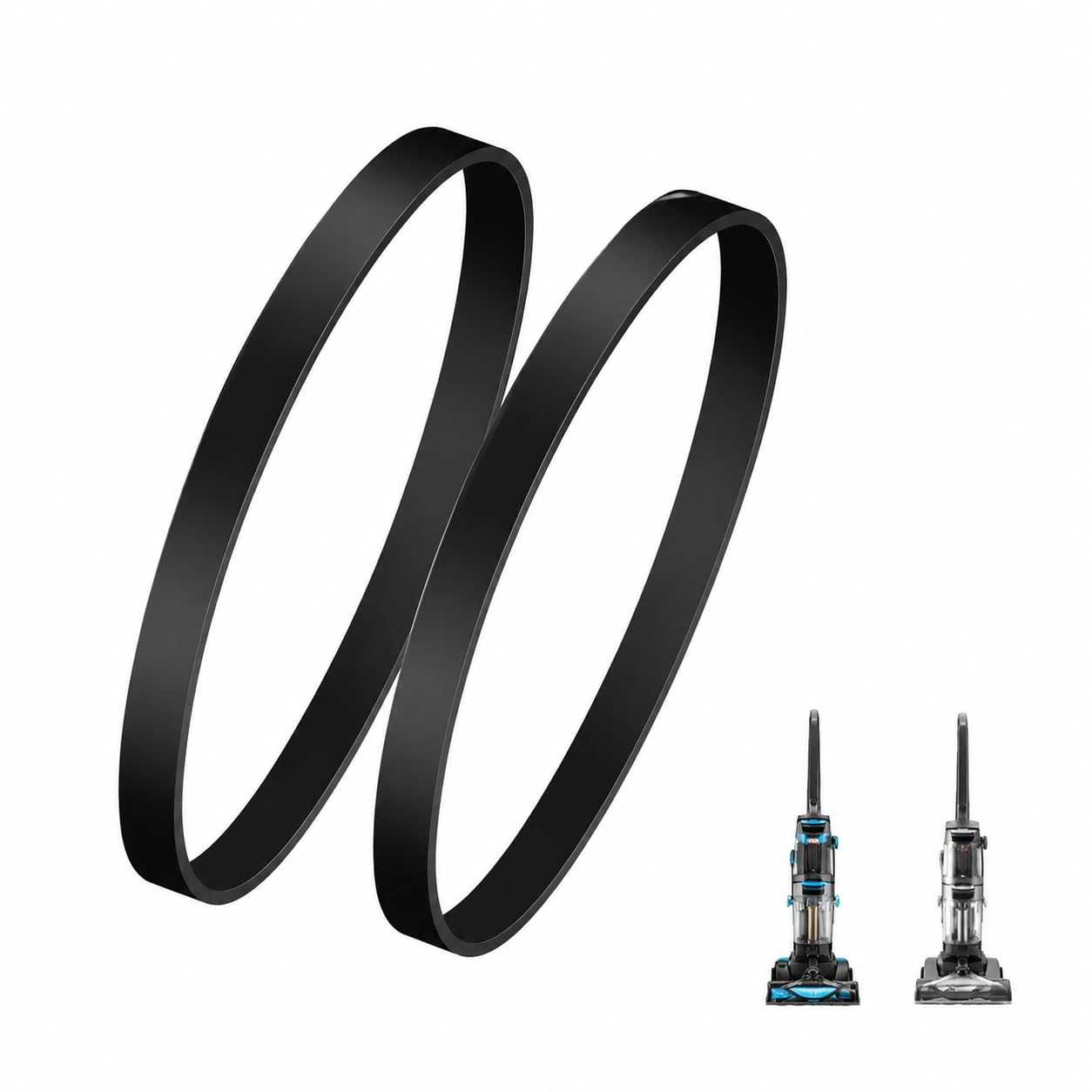 2 Pcs Vacuum Cleaner Belts Replacement Compatible with VAX Dual Power Pet Carpet Cleaner, Black Rubber Closed Loop Drive Belts for Upright Vacuum Cleaners Spare Parts Accessories