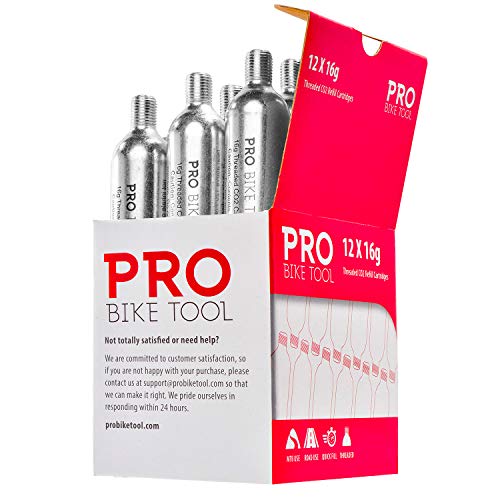 16G Threaded Co2 Cartridges - For All Co2 Bike Tire Inflators With Threaded Connection - Quick Air Refill For Bicycle Tires - Cartridge For Co2 Pump - Road Or Mtb Bikes #TOP3