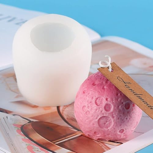 Miniatura 5 de Cestony Moldes de silicona para velas en forma de luna para hacer velas de resina para aromaterapia, velas de cera y jabón, muestras de flores,