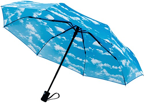 Crown Coast Sky Cloud Pattern Travel Umbrella - 60 MPH Windproof Lightweight for Men Women and Kids, Compact Travel Umbrellas in Multiple Colors