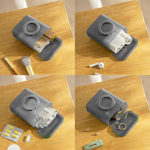 Image of Verilux Cable Organizer, Charging Cable Storage Box Travel Organizer, Portable Charging Cable Travel Case with Lid for USB Cable, Earphone, Earbuds, Charger, Travel Accessories, 7.8x4.9x9.3cm