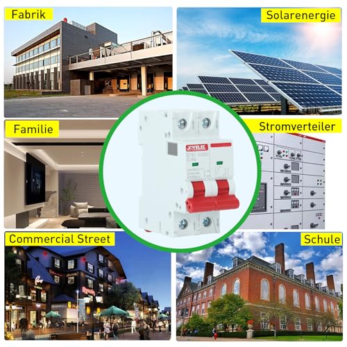 JOYELEC 2 Stück 40A Solar Photovoltaik Systeme Miniatur-Leistungsschutzschalter，2 Polig，DC500V für Solar Panels Pv Anlage Sicherungsautomat Trennschalter