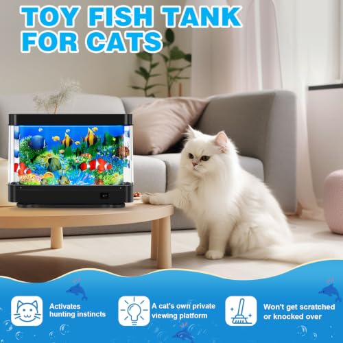 Image of Fake Fish Tank,Virtual Ocean Moving Fish lamp,Fake Aquarium Decor