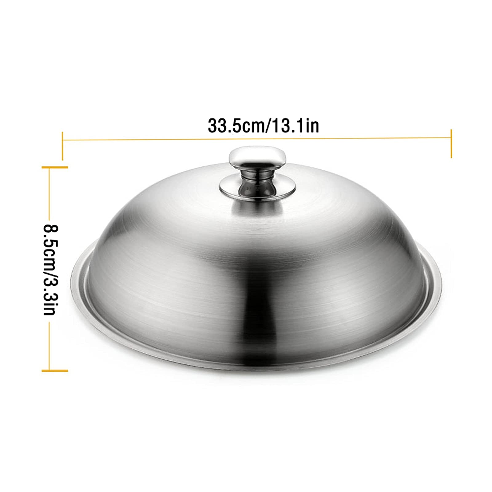 Coperchio spesso universale con manico in acciaio inox, coperchio ad arco alto, coperchio per pentole da cucina, per pentole da zuppa, padelle e wok coperchio in vetro (dimensioni: 32 cm)