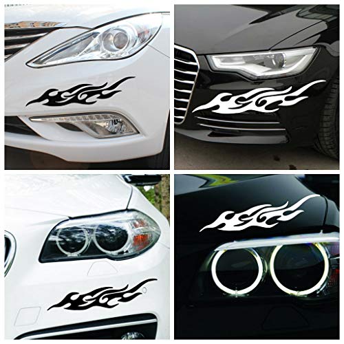 Voroly 2 Pcs Flame Racing Decals Car Bumper Stickers Vinyl Auto DIY Body Stickers Window Decals 11.8\" x 2.36\" (Black) - Thumbnail 6