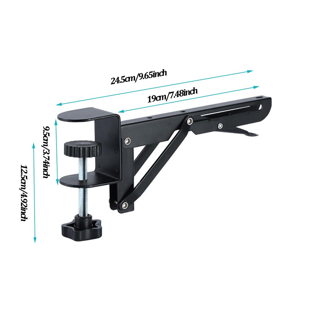 Vassoio Ergonomico da Scrivania Estensibile Supporto Con C - Clip, Staffa Supporto Vassoio Pieghevole Tastiera per Casa e Ufficio, Bianco