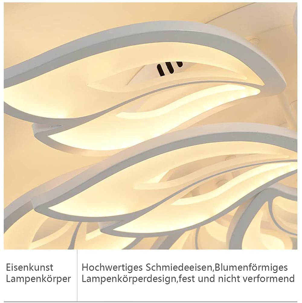 Sky angle LED Deckenleuchte Mit Fernbedienung Dimmbar Schlafzimmer Lampe, Kreative Blumenform Design Wohnzimmer Deckenlicht(12 Köpfe/Ø89cm/35in)
