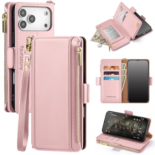 Antsturdy for iPhone 17 Pro Phone Wallet Case Women,Rose Gold by Antsturdy - Used condition - US$15.30