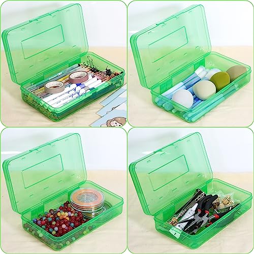 DANRONG Large Capacity Colored Pencil Case, Pencil Box, Plastic Pencil Boxes for Kids Adults Girls Boys, Hard Crayon Box Storage with Snap-tight Lid for School office Supplies (Green1) by DANRONG - Image 5