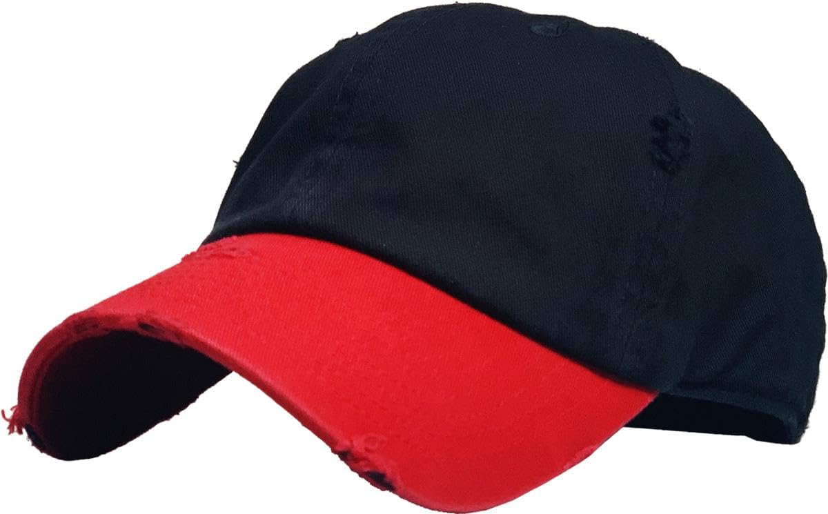 KBETHOS Vintage Washed Distressed Cotton Dad Hat Baseball Cap Adjustable Polo Trucker Unisex Style Headwear