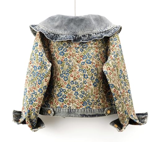 Women’s Sweet Peter Pan Collar Long Sleeve Jacquard Denim Jacket2