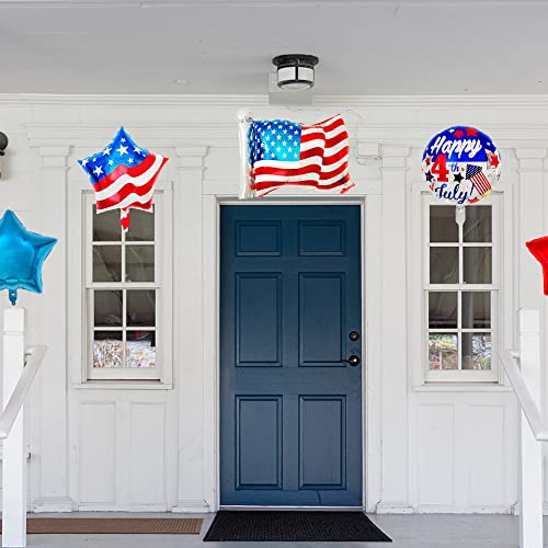 Luandme Fourth Of July Independence Day Party Supplies Patriotic Party Balloons American Flag The Stars And Stripes Foil Balloons White Red #TOP6
