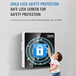 Smart Thermostat for Home Touchscreen Weekly Programmable WiFi Temperature Control with Child Lock Auto Manual Mode IP20 Digital Electric Underfloor Heating （Electric Heating）