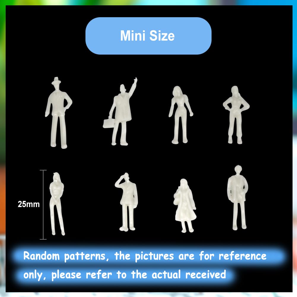 Lot De 100 Figurines Miniatures Blanches 1:75 (25 Mm) - Pour Tables De Sable, Maquettes Architecturales, Décoration DIY