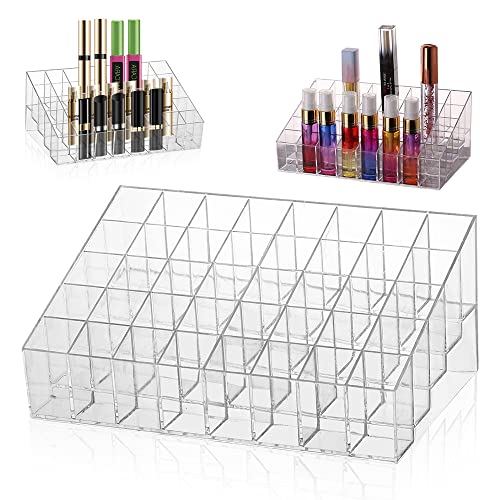 SPEACOUR 40 Compartiments Organisateur Acrylique Clair, Boîte de Rangement Rouge à Lèvres, Organisateur de Maquillage Présentoir Cosmétique pour Pinceaux,...