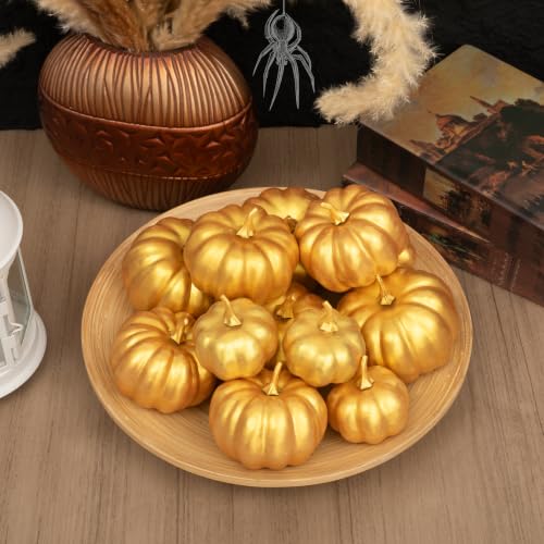 Image of Ogrmar 12 Pack Artificial Assorted Pumpkins, Mini Fake Pumpkins