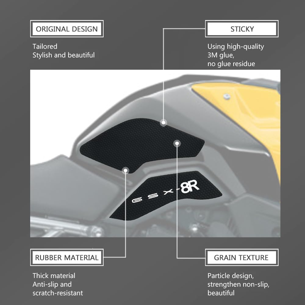 Tank-Traktionspads Für Suzuki GSX-8R 2024 – Epoxidharz Schutz-Aufkleber Kit