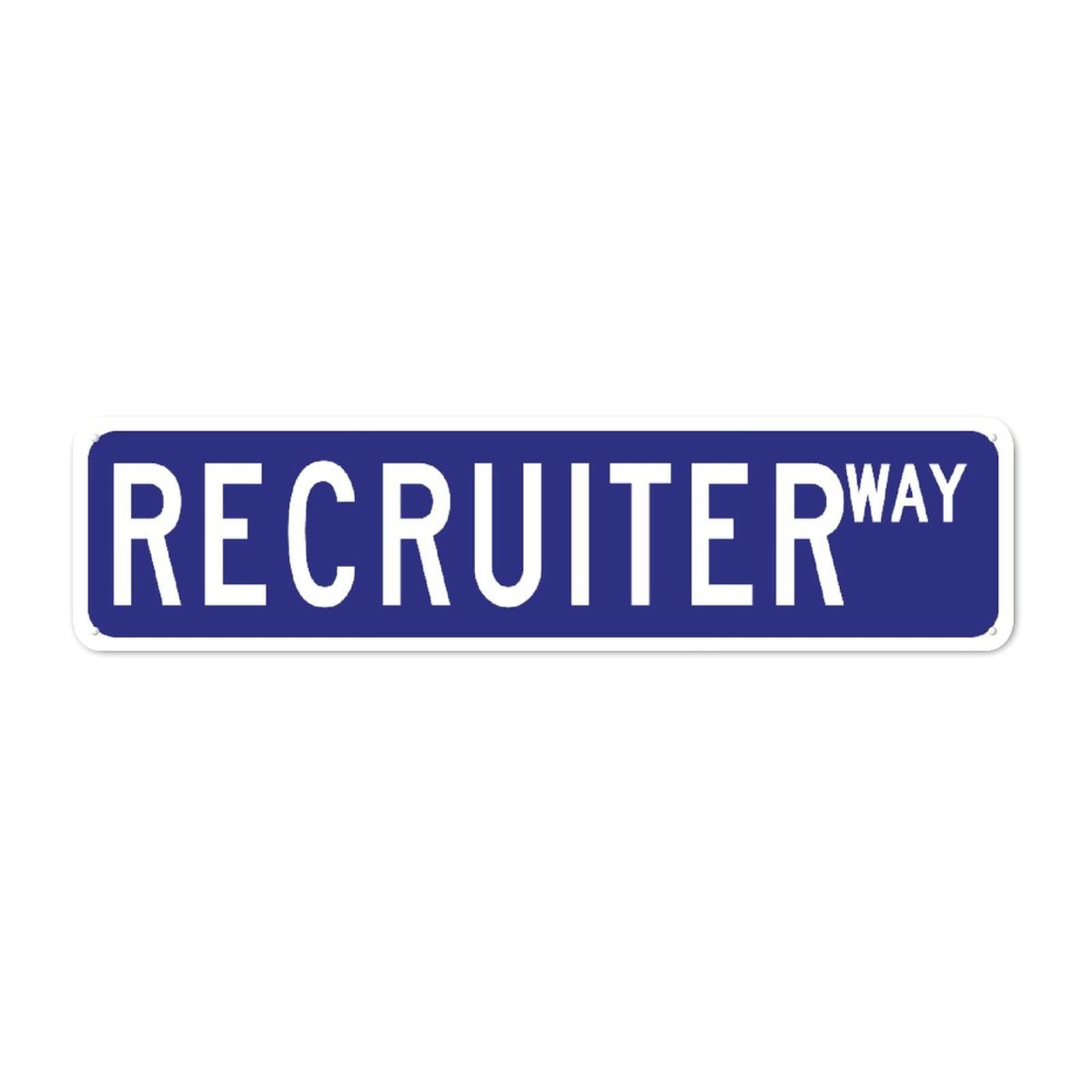 Plaque de rue recruteur en aluminium 15x61 cm durable pour déco