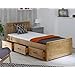 Wooden Solid White Pine Storage Bed With Drawers Bed Furniture Frame For Adults, Kids, Teenagers
