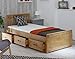Price comparison product image Happy Beds Mission Wooden Solid Waxed Pine Storage Bed Drawers Furniture Frame 3' Single 90 x 190 cm