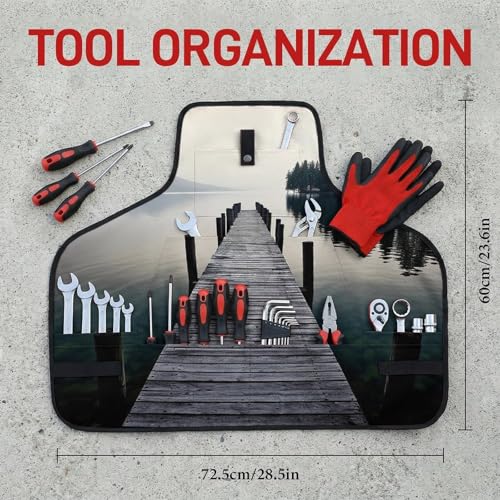 Delantal de trabajo ajustable con 8 bolsillos para hombres y mujeres miniatura 2