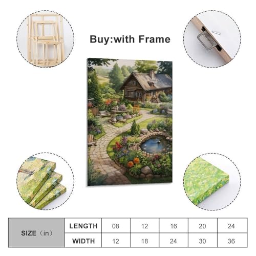 Tableau Impression Sur Toile de qualité supérieure style cottage rustique 30x45cm - 2