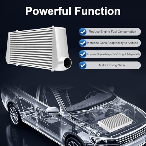 Universal Aluminum Intercooler Kit 31"x12"x4", 3" Inlet & Outlet Intercooler 4" Core 5-50PSI, Universal Intercooler for any Turbo Charger system, 32°F~302°F (0°C~150°C) - Image 4