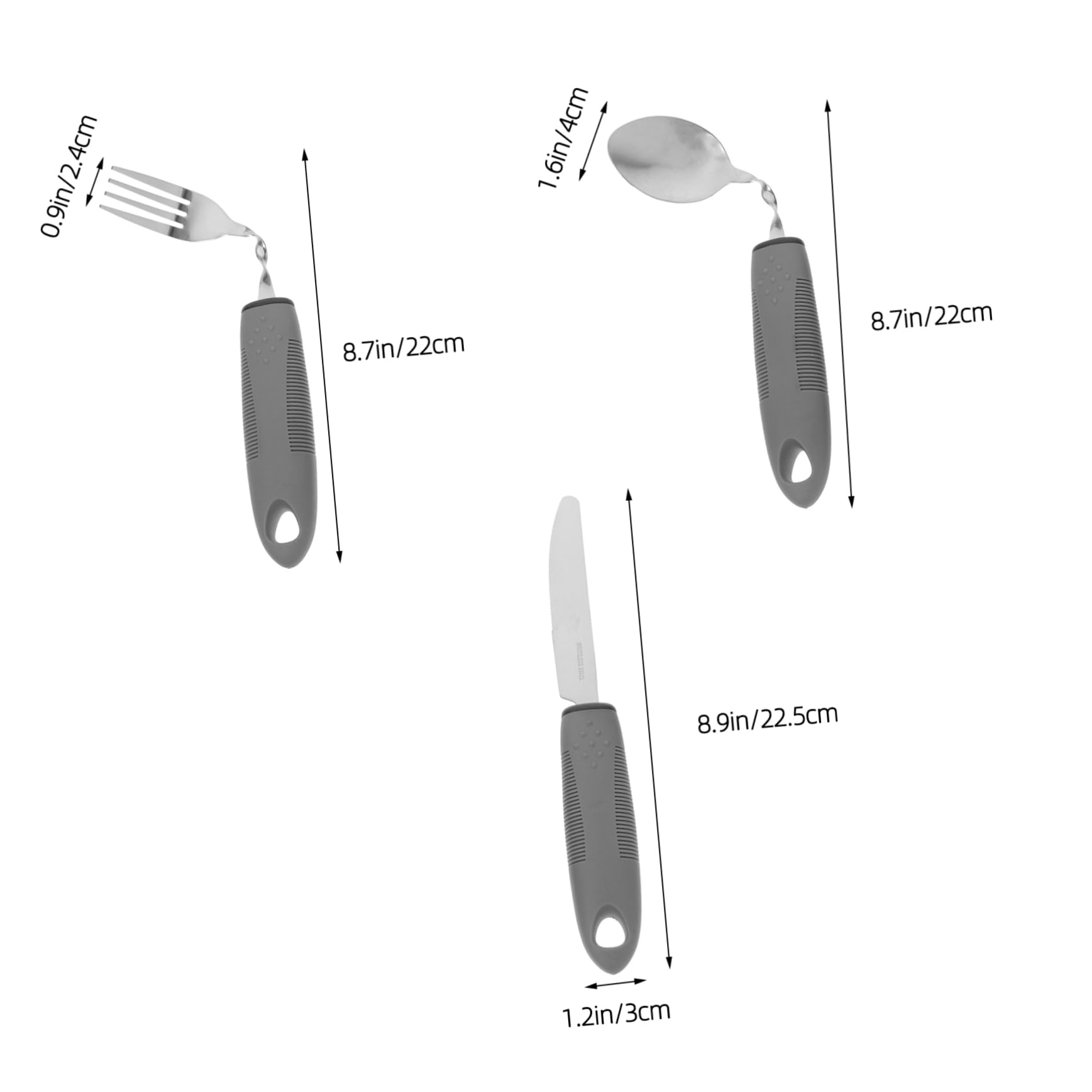 STOBAZA Convenient Adaptive Utensils for Disabled Elderly Curved Handle Spoon Patients Spoon Reusable Tremble Proof Easy to Clean Store