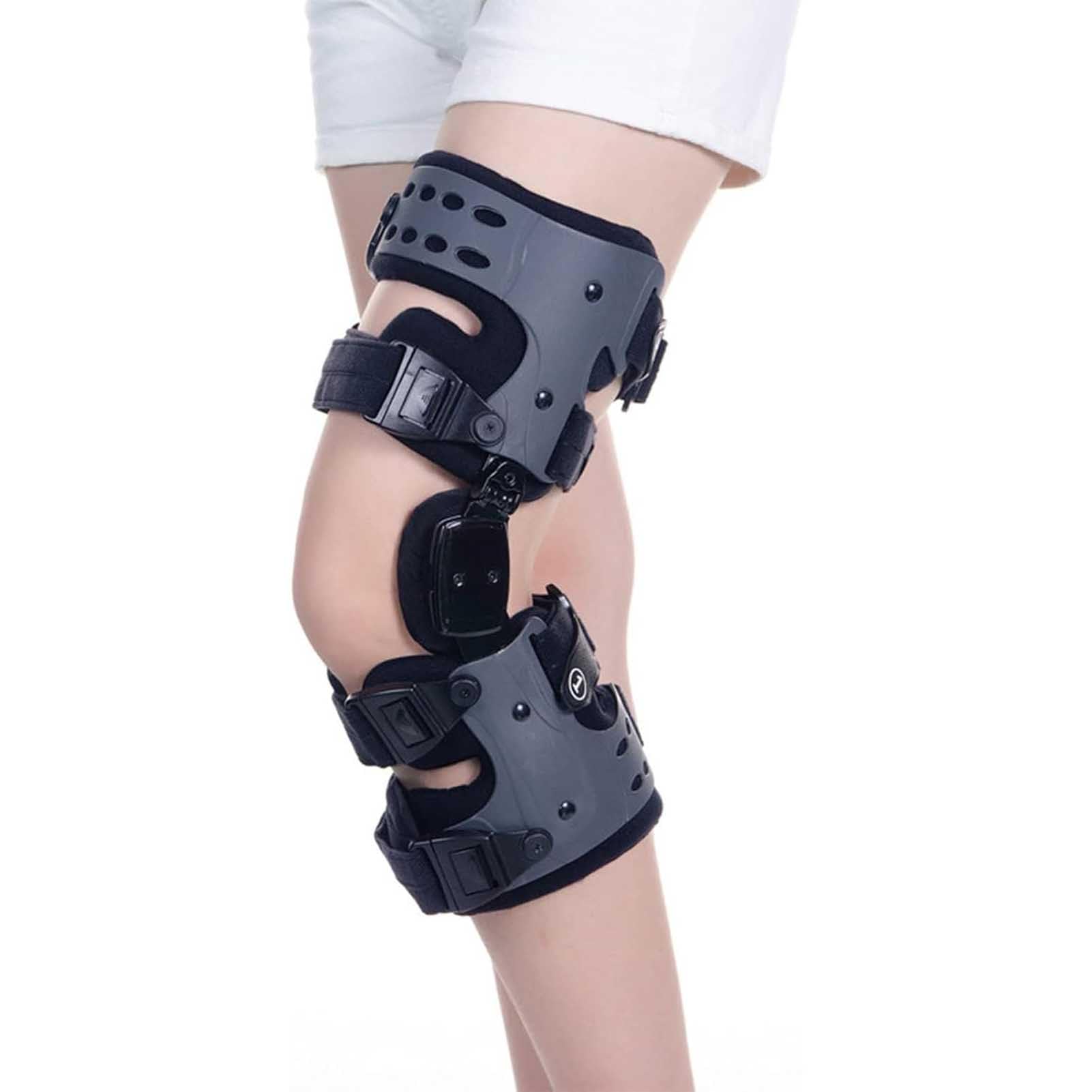 Tutore Per Ginocchio Incernierato Regolabile, Tutore ROM Stabilizzante Per Ginocchio Per Dolore Artritico Osso Su Osso, Tutore Per Ginocchio Anti-osteoartrite, Ideale Per Uomini E Donne QiuShuiDr(Left