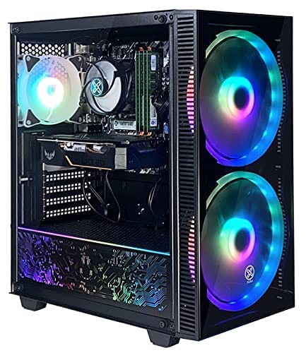 XUM Saga Gaming PC: AMD Ryzen 5 5500, RTX 3060 12GB, 32GB DDR4 RAM, 256GB NVMe SSD, 1TB HDD, 700W PSU, aRGB, WiFi, Windows 11
