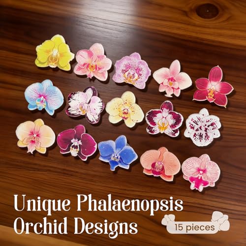 Imanes de Refrigerador de Acrílico Orquídea, 15 Piezas miniatura 2