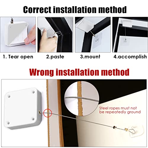 DODUOS 2PCS Automatic Door Closer,White Punch-Free Automatic Sensor Door Closer,Residential Commercial Auto Door Closer w/ Drawstring,Door Closers Interior Door Home Offices Used,2.49in (ZTH-A370) - Image 3