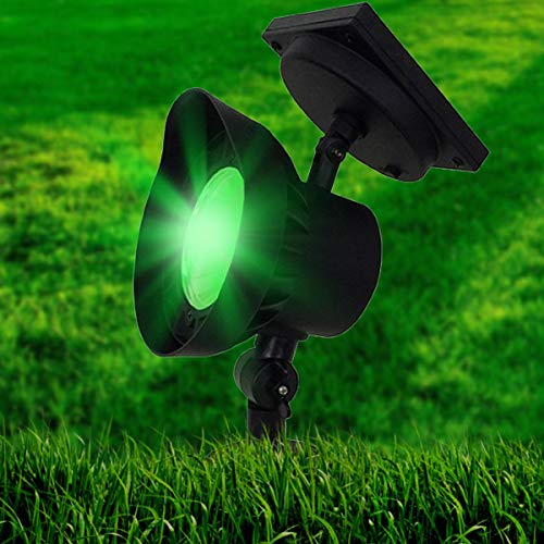 Refletor Solar Luminária Spot Super LED Espeto de Jardim Verde