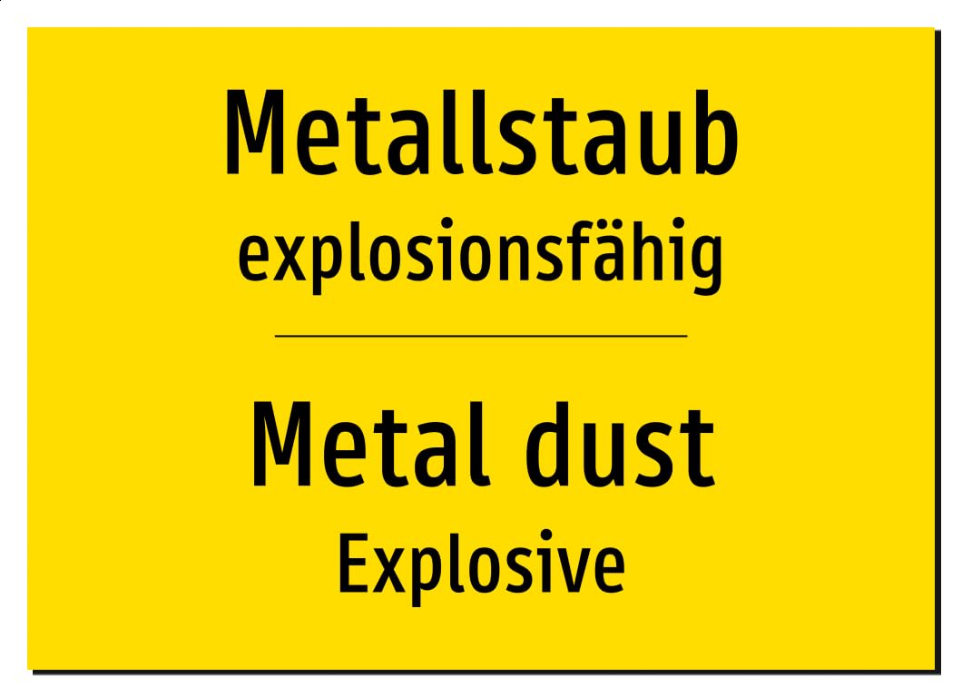 57384-DEEN-T-09 | Metallstaub/Metal dust Schild zweisprachig Deutsch