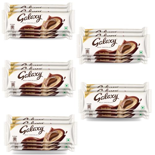 Image of GALAXY Smooth Milk Chocolate Bar | Loaded with the Goodness of Milk and Cocoa | Perfect for Sharing with Family & Friends | Pack of 25, 20 gram