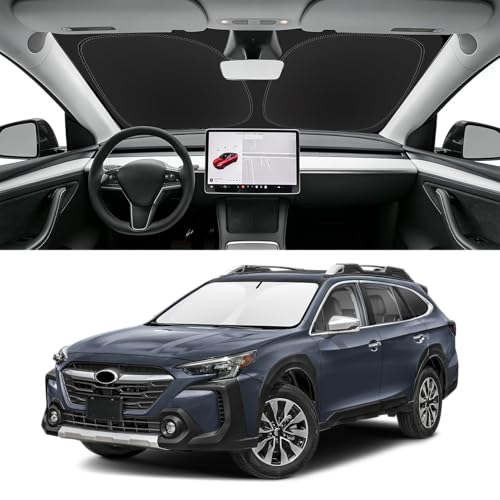 2nd Row Sunshade - 2025 Subaru Forester 4 SLOGENTO Custom Fit Windshield Sun Shade for Subaru Outback 2020-2025, Blocks UV & Heat, Front Window Sunshade Accessories, Easy Fold & Store Keep Your Car Cooler