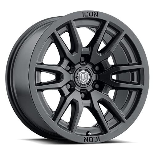 ICON Alloys Vector 6, Satin Black, 17 x 8.5/6 x 5.5, 0mm Offset, 4.75" BS, 2417858347SB
